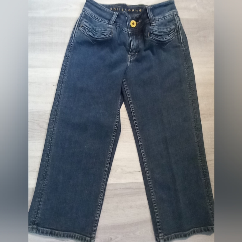 Christopher Blue mid-rise cropped straight leg women Jean